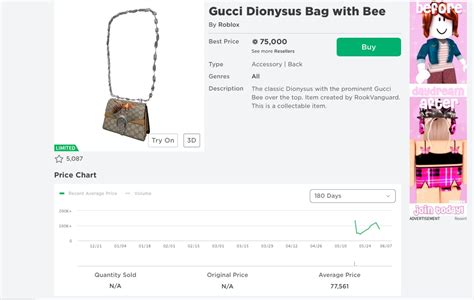 roblox gucci bag prices